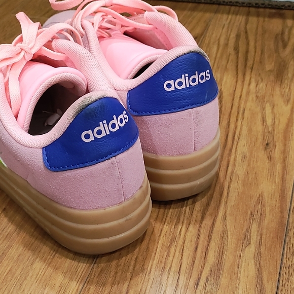 Adidas Pink Sneakers with Green and Blue Stripes - Picture 4 of 10
